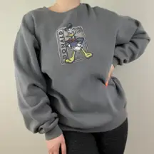 Disney Vintage  Light Grey Donald Duck '34 Graphic Crewneck Pullover Sweatshirt