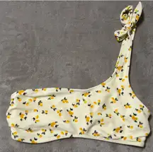 Abercrombie & Fitch lemon pattern one-shoulder bikini top