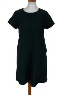 NET Collection Midi Dress Medium Black Minimalist Short Sleeve