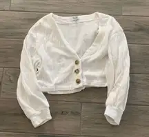 Sabo skirt White three button oversized cardigan