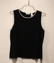 Villager A Liz Claiborne Company Black and White Sleeveless Blouse