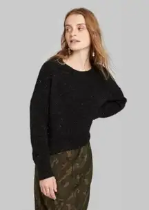 Women's Crewneck Tinsel Sweater (Black