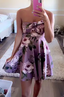 Floral Dress Strapless