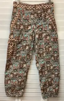 Anthropologie Womens Corduroy Barrel pants With a Bohemian Style Pattern Size 8