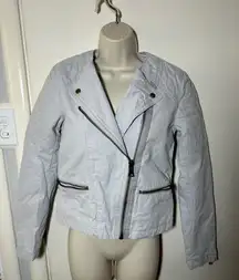 GAP Women's Light Gray Leather Jacket