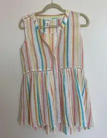 Nordstrom Rainbow Stripe Peplum Tank