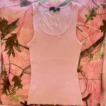 y2k light baby rose pink fitted cotton ribbed cami 