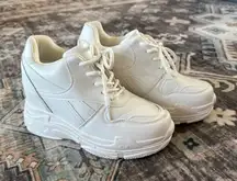 Platform/Wedge White Boots