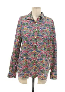 J. Crew Liberty Popover Top‎ Blouse Meg's Garden Floral Print Cotton Size 10