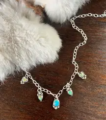 Genuine turquoise charm necklace 