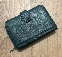 MUNDI | Genuine Leather Embossed Leaf Wallet