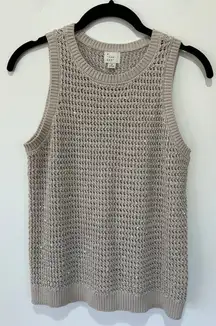 A New Day Target sweater vest knit tan sparkly size S crochet holiday festive