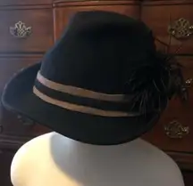 BKE Black  feather fedora hat