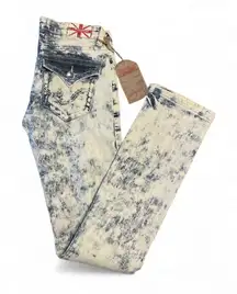 Y2K Bleached Denim Rhinestone Embellished Jeans size 29