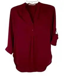 41 Hawthorn Maroon Burgundy V-neck Blouse