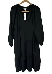 Caralyn Mirand The Drop Black Long Sleeve 100% Viscose Dress 3X NWT