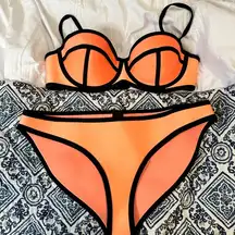 Triangl Orange  Cupped Neoprene Bikini