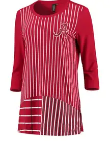 🏷️NWT Alabama Crimson Tide Missy Stripe 3/4-Sleeve T-Shirt Size 3X