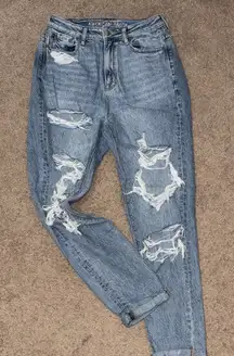 American Eagle Outfitters Ripped Blue Boyfriend Jeans