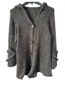 Green and purple boutique cardigan sweater