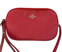 Coach Sadie Shoulder Bag In Bright Cherry Leather