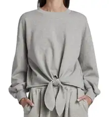 Cinq a Sept Parker Heather gray knotted pullover sweatshirt size S small