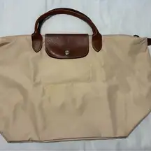 Longchamp Beige and Brown Tote