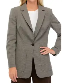 Calvin Klein Notch collar Women's Checkered Blazer Size 6‎