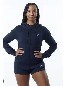 Alphalete Women's ELMTS Full-Zip Athletic Jacket- Navy, Size Small