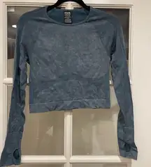 PINK Victoria's Secret tie Dye teal Crop Top