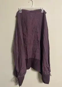 Chrysalis For Pua Linen Maxi Skirt Drawstring Ruched Size Small Nepal Purple