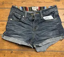 Mudd Jean Shortie Shorts Women's Size 3 Junior Denim Dark‎ Wash