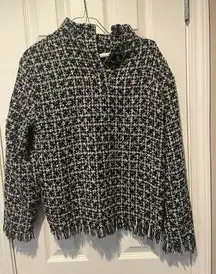 Pre-Owned, Zara Black/White Tweed Sweaer/Jacket, l/sleeve, Size S, $17, B51
