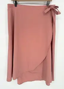 Athleta Women’s 1X Grace Wrap Skirt Palermo Pink Lightweight Side Tie Travel