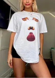 kylie jenner king kylie 2025 los angeles pop up snapchat dog filter print t shirt white oversized 