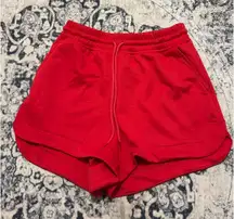 red lounge shorts