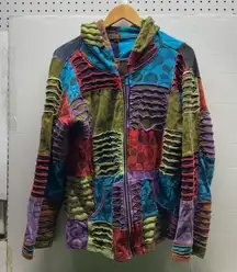 Rising International Nepa Patchwork Zip Up Hoodie