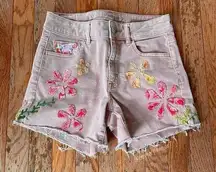 pink quilted reworked embroidered American Eagle Outfitters shorts