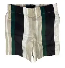 Ann Taylor Womens Shorts Linen Lightweight Striped‎ Pull-On Multicolor High Rise