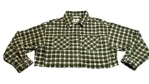 BDG Carissa Plaid Flannel Cropped Shirt Jacket Size M Grunge Y2K Casual Colorful
