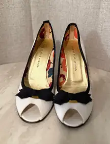 Marc By Marc Jacobs | White and Black Peep Toe Heels | 38 1/2
