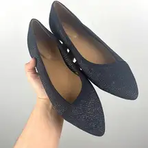 Hush Puppies slip on point toe metallic thread flat size 10