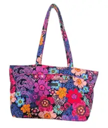 Vera Bradley Get Going Tote Bag Floral Fiesta Zip Closure Preppy Retired