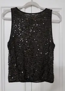 sequin black top