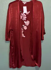 NWT NEW Honey Belle Red Hummingbird Floral Kimono Robe