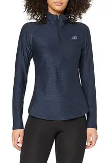 New Balance Sport Spacedye Blue Gray Half Zip Pullover Small‎ EUC