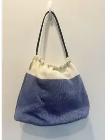 The Sak Hobo Shoulder Purse Bag Tote Blue Cream Nautical Tarheels Royals