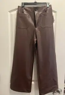 Brown Faux Leather Pants