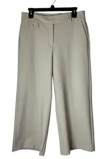 Rachel Zoe Pants Women 8 Beige High Rise Wide Leg Cropped Trousers NWT