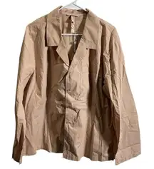 Skims Cotton Poplin Sleep Long Sleeve Shirt Large Mica Beige
